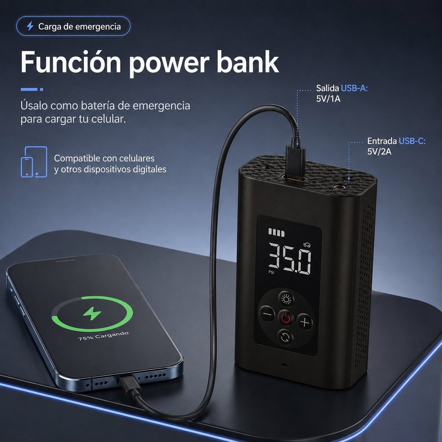 Compresor Portátil con Batería
